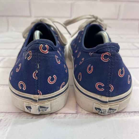 VANS Authentic Canvas Skate Shoes MLB Chicago Cubs Print Design Baseball Sneaker - Picture 4 of 12